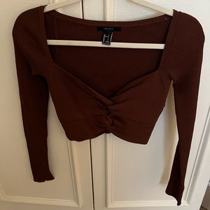 Brown cropped sweater